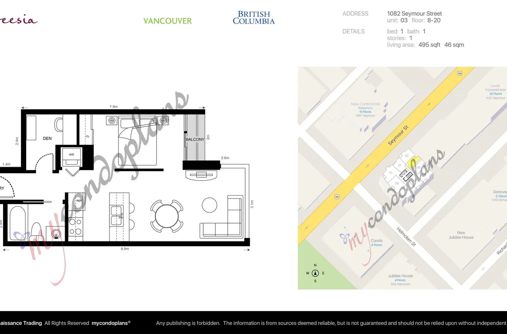 1203 1082 SEYMOUR STREET, Vancouver BC V6B 1X9, Vancouver BC — Residential for Sale - Photo 2