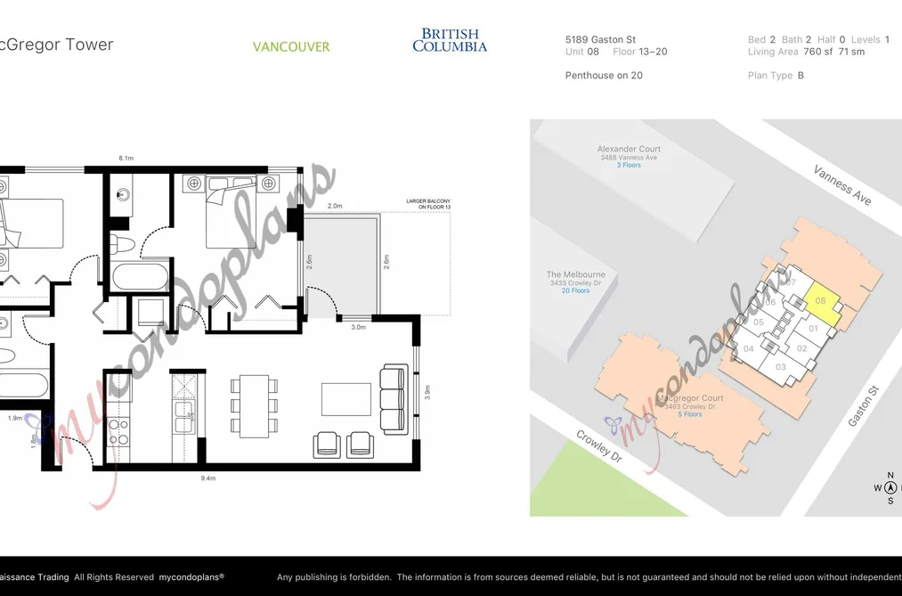 1408 5189 GASTON STREET, Vancouver BC V5R 6C7, Vancouver BC — Residential for Sale - Photo 4