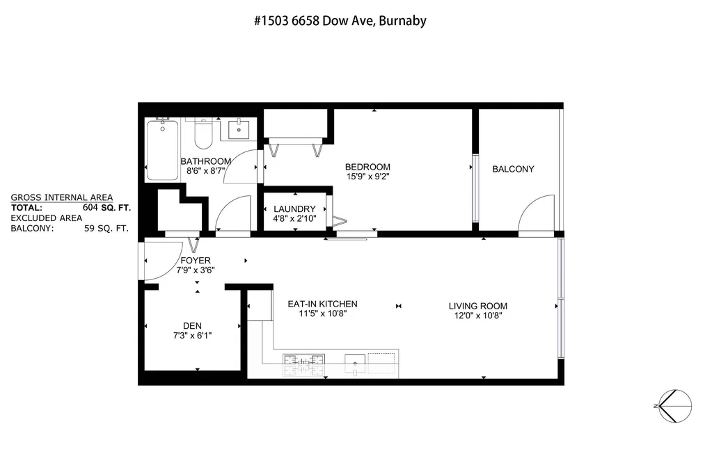 1503 6658 DOW AVENUE, Burnaby BC V5H 0C7, Burnaby BC — Residential for Sale - Photo 3