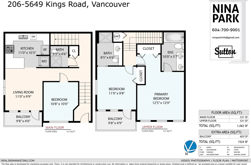 Townhouse for sale at 206 5649 Kings Road Vancouver British Columbia - MLS: R3110860
