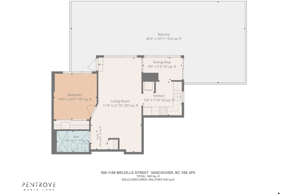 1166 Melville St Unit 506, Vancouver, BC - MLS: R3174229